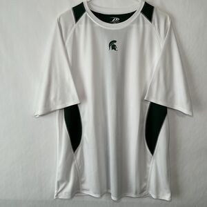 Michigan State Spartans Pro Player T Shirt Men Size XL White Green Short Sleeve